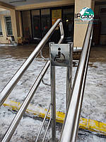 Двойные перила и ограждения для лестниц и ограждение пандуса из нержавеющей стали. г. Харьков, ХОСПИС