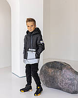 Стильна дитяча демісезонна Куртка для хлопчика світловідбивна р 134 140 146 152