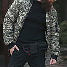 Нагрудна чоловіча сумка чорна тактична на плече або на пояс GOR-TEC з тканини А, фото 5