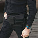 Нагрудна чоловіча сумка чорна тактична на плече або на пояс GOR-TEC з тканини А, фото 4