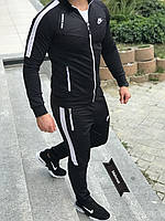 Чоловічі спортивні костюми чорного кольору Nike,Спортивний костюм чоловічий двонитка трикотаж Найк