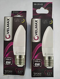 LED ЛАМПА VELMAX V-C37, 6 W, E27, 3000 K, 540LM, КУТ 260°