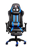 Геймерское Компьютерное Кресло ZANO DRAGON BLUE Кресло для Геймеров с откидной подставкой для ног, фото 8