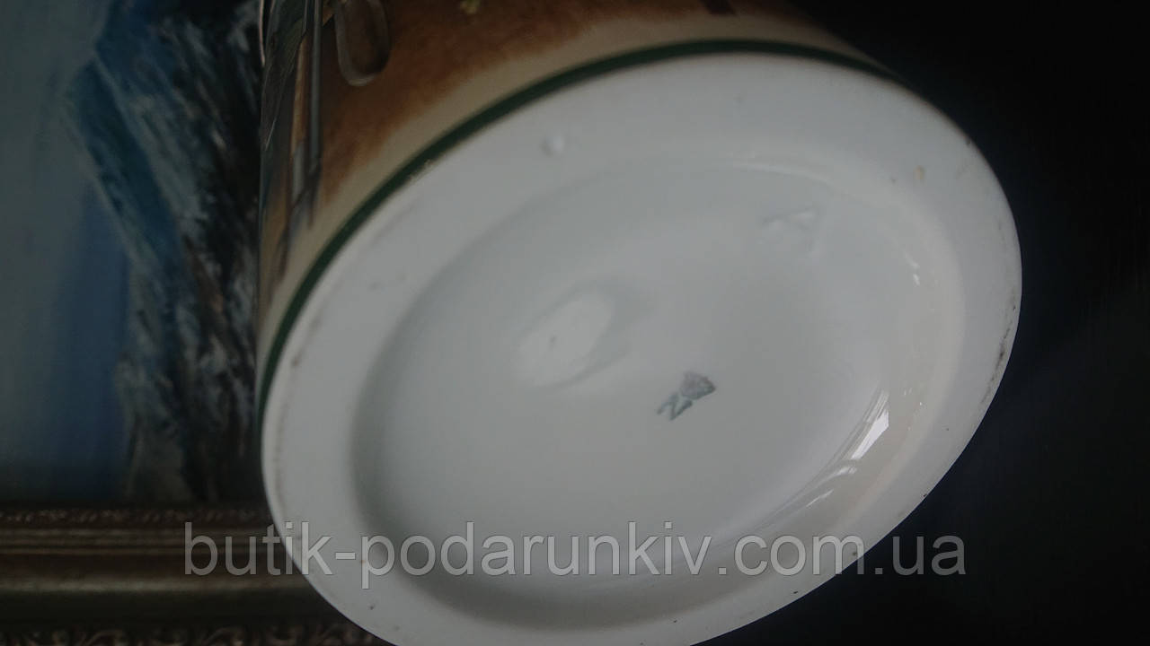 Пивная кружка из немецкого фарфора с оловянной крышкой - фото 5 - id-p1576155025