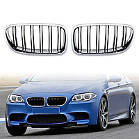 Решетка ноздри BMW (БМВ) 5 Series (F10, F11) 2010-2017 Хром 2 ребра