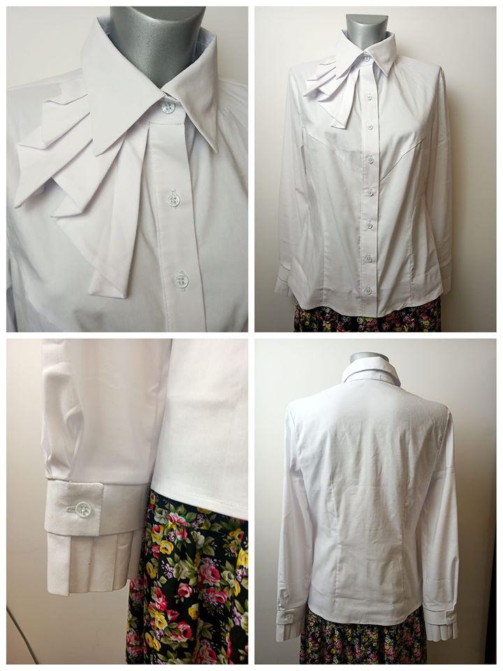Біла жіноча сорочка оригінального фасону