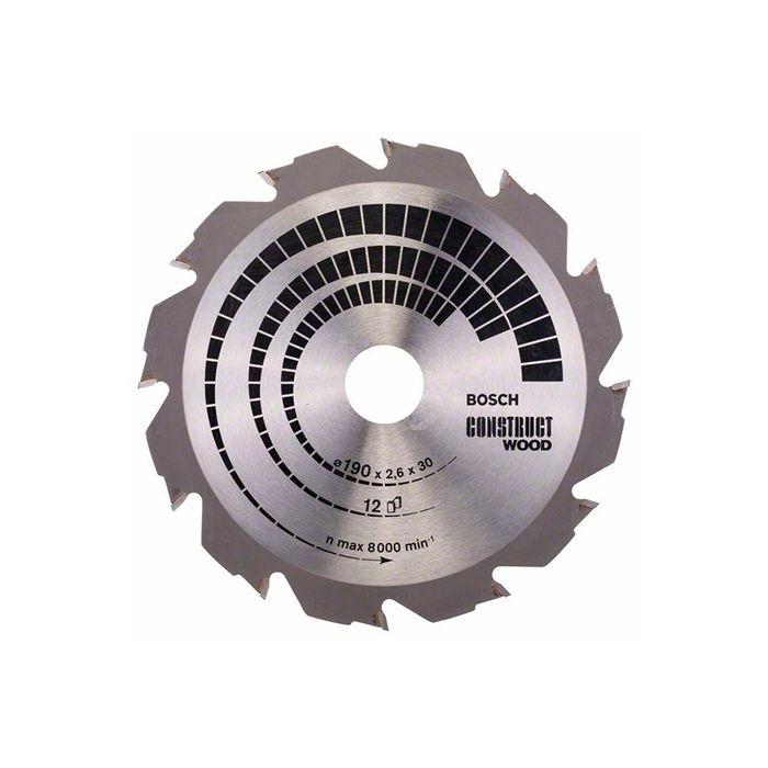 Диск пиляльний Bosch 190x30x12T CONSTRUCT (2608640633)