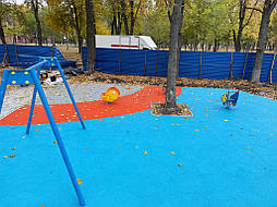 Двухслойное покрытие из ЭПДМ и СБР крошки для детской площадки, г. Харьков, парк Маяковского 3