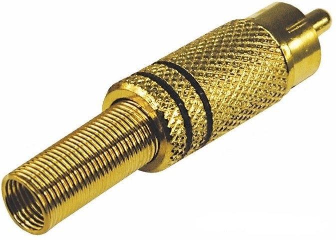 Штекер rca метал. gold з пружиною діам.- 6,5 мм., чорний