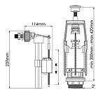 Арматура для змивного бачка NOVA 4366 універсальна з клапаном бокового подавання води, фото 2