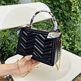 Сумка валізка жіноча на ланцюжку з хусткою, фото 6