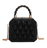 Стьобана сумка-коробочка квадратна на ланцюжку, фото 3