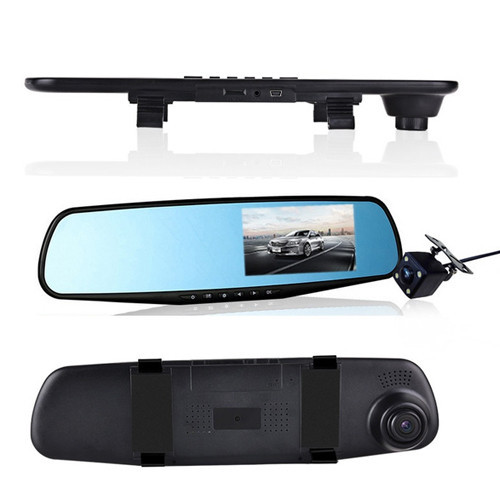 Відеореєстратор дзеркало заднього виду DVR L-9002 4.3" 2 камери 1080P Full HD, фото 1
