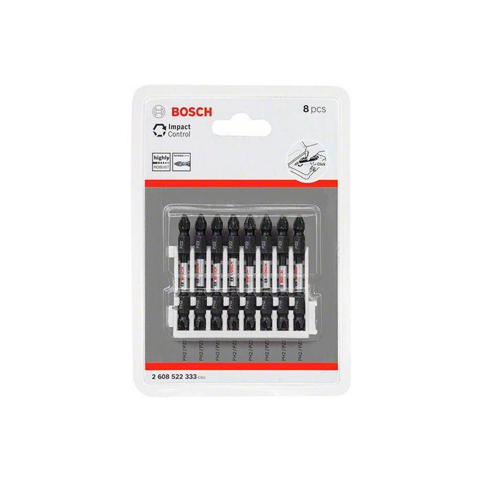 Біта двостороння ударна Bosch Impact Control 1/4" PH2-PZ2 65 мм (8 шт.) (2608522333)