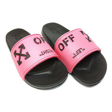 Шльопанці жіночі сланці Даго чорно-рожеві OFF 500