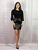 Жіноча сукня з гіпюру та шкір-зама Poliit 8009 чорний 36, фото 4