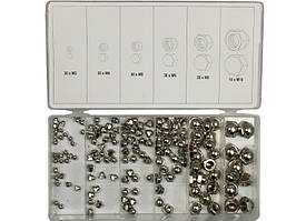 Набір ковпачкових напівсферичних гайок М3-М10, 150 предметів Yato YT-06775