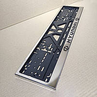 Рамка для номера номерного знака из нержавейки нержавеющей стали с надписью Hyundai Хундай номерные рамки