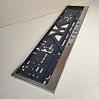 Рамка для номера номерного знаку з нержавіючої сталі з написом Tesla Тесла номерні рамки