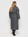 Пальто жіноче вільного стилю Алеся сіре, фото 2