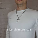 Срібна цепочка зхрестиком чоловіча.Брутальний масивний ланцюжок для чоловіка, фото 2
