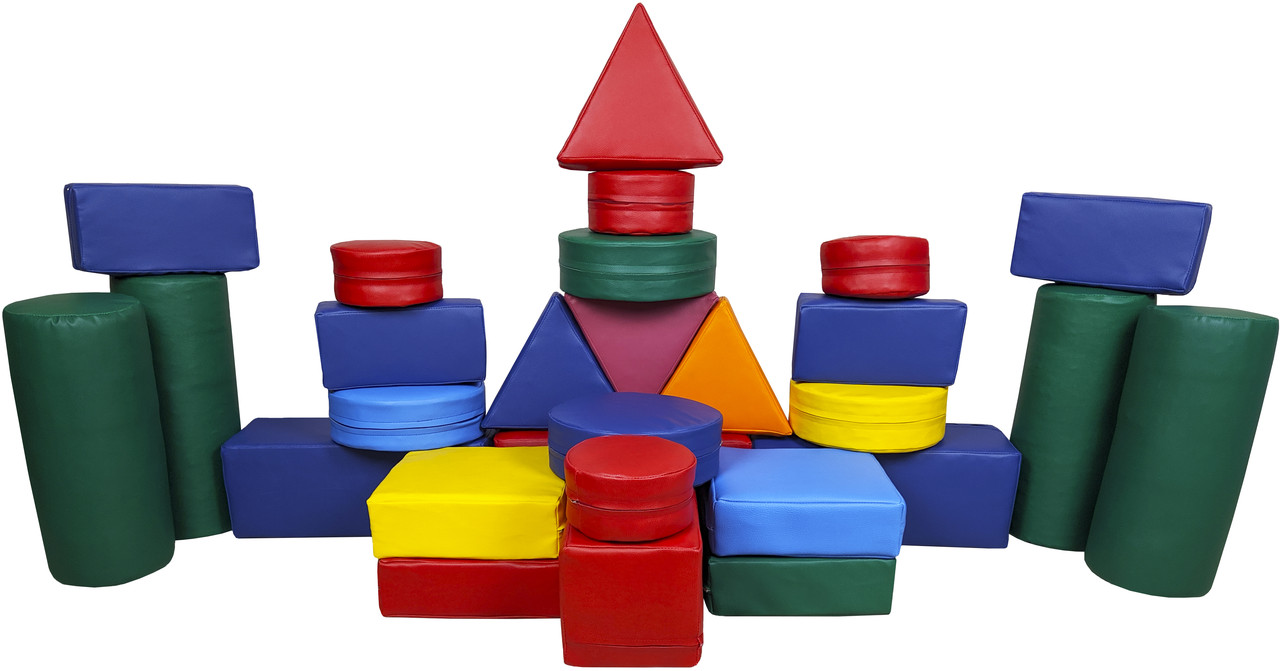 М'який модульний конструктор Оптима, шкірозамінник Різнобарвний 28 елементів (Тіа-sport ТМ)