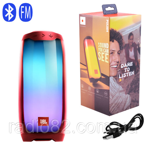 Bluetooth-колонка PULSE 4, 12H, lightshow, speakerphone, радіо, PowerBank