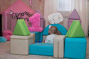 М'який модульний конструктор Фортеця, шкірозамінник Різнобарвний 18 елементів (Тіа-sport ТМ)