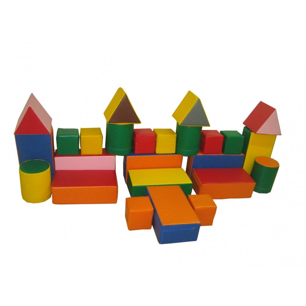 М'який модульний конструктор Замок Міні, шкірозамінник Різнобарвний 25 елементів 182х70 см (Тіа-sport ТМ)