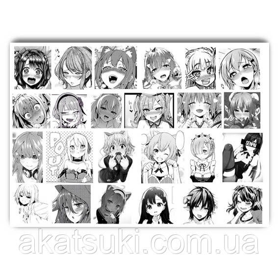 Стикеры Аниме Ахегао Хентай А4 Лист (stik_185) — Купить Недорого на ...