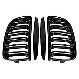 Решітки радіатора BMW 3 E90 E91 дорестайл M Performance чорні глянцеві двореберні ніздрі БМВ, фото 4