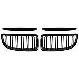 Решітки радіатора BMW 3 E90 E91 дорестайл M Performance чорні глянцеві двореберні ніздрі БМВ, фото 3