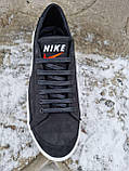 Nike SB blazer чоловічі чорні кеди натуральний нубук кросівки біла підошва, фото 4