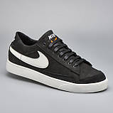 Nike SB blazer чоловічі чорні кеди натуральний нубук кросівки біла підошва, фото 6