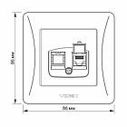 Розетка одинарна чорна комп'ютерна CAT6 VIDEX BINERA графіт (VF-BNSK1PC6-BG)(20/120), фото 6