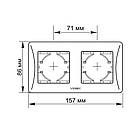 Рамка біла на 2 місця горизонтальна VIDEX BINERA, фото 2