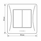 Вимикач чорний двоклавішний VIDEX BINERA графіт (VF-BNSW2-BG) (20/120), фото 5