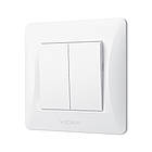 Вимикач двоклавішний білий VIDEX BINERA, фото 3