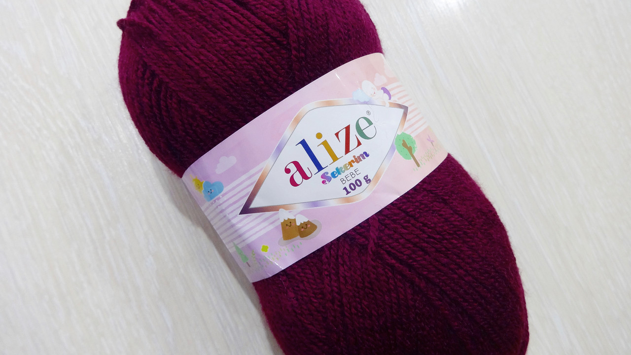 Пряжа ALIZE SEKERIM BEBE №304 сливовий (100 гр/320 м), фото 1