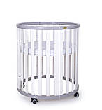 Дитяче ліжечко трансформер колір - сіро-білий, фото 2