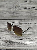 Солнцезащитные очки мужские коричневые в металлической оправе