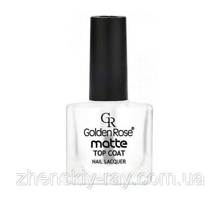 Матове покриття для лаку Golden Rose Matte Top Coatt 10 мл, фото 1