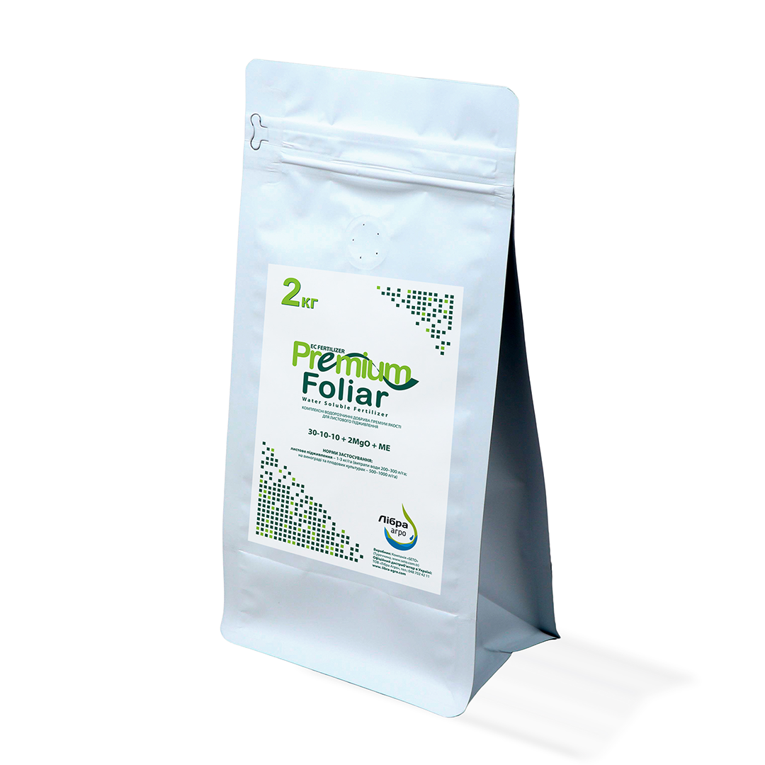 Добриво Premium Foliar (Преміум Фоліар) 30-10-10+2MgO+МЕ, 2кг, комплексне водорозчинне добриво, фото 1