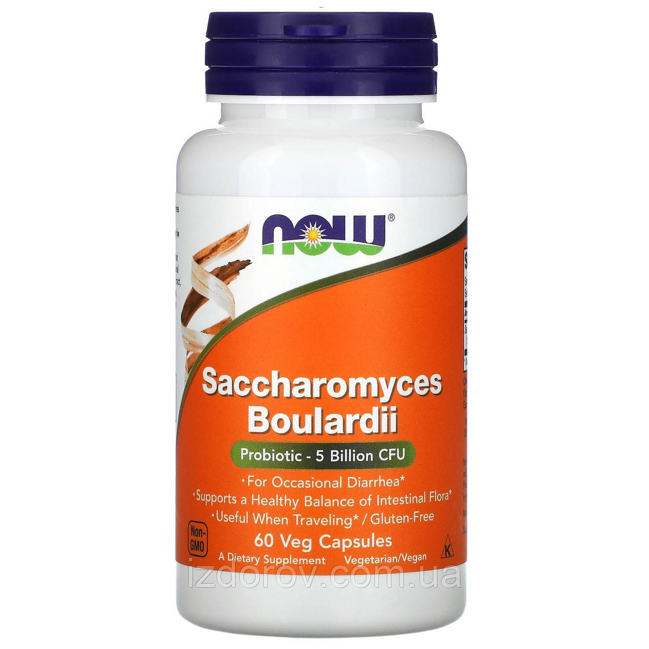Сахароміцети Буларді 5 млрд КУО NOW Foods Saccharomyces Boulardi 60 вегетаріанських капсул