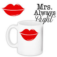 Кружка с принтом Mrs. Always Right