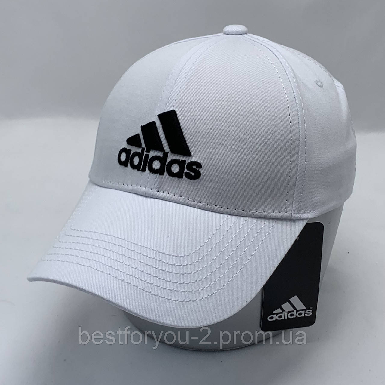 Спортивная молодёжная бейсболка Adidas белая стильная женская весна ...