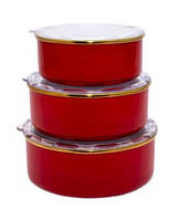 Набір контейнерів для зберігання емаліровані OMS 10200-Red 3 шт.