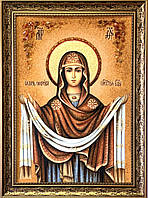 Икона из янтаря Покрова Пресвятой богородицы, ікона з бурштину Покрова Пресвятої Богородиці