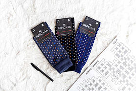 Шкарпетки чоловічі високі стильні бавовняні в горошок демісезонні 44-45 розмір упаковка 12 штук