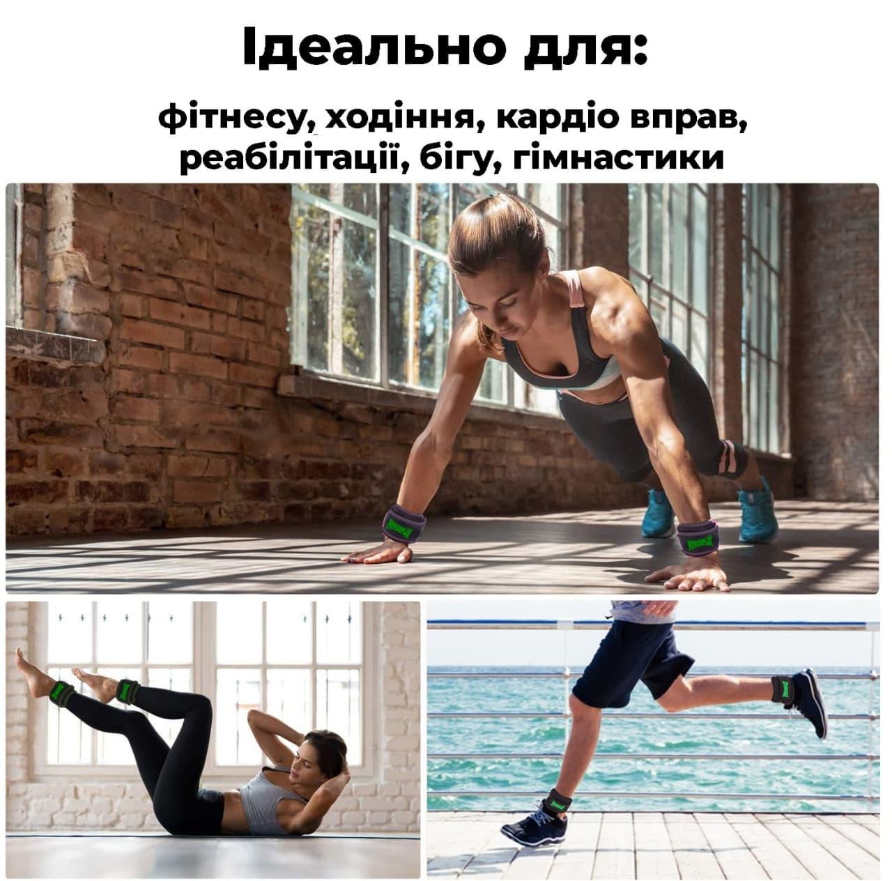 Обважнювачі-манжети для ніг та рук PowerPlay 4335 Wrist/Ankle Weights (2*1 кг) (пара) - фото 7 - id-p1575233103